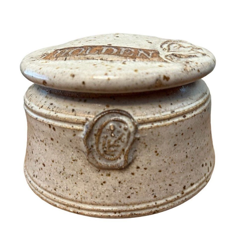 Holden Pottery Round Jar With Lid Speckled Beige Glaze Ceramics